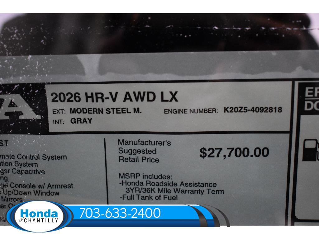 New 2026 Honda HR-V LX image 34