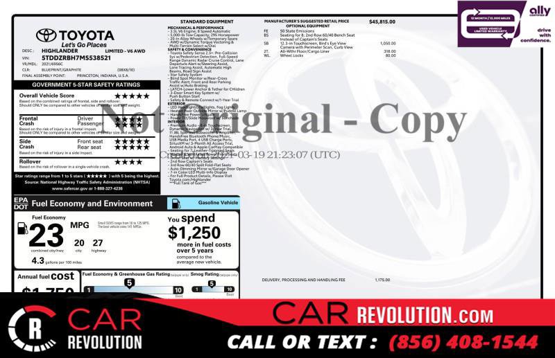 Used 2021 Toyota Highlander Limited image 1