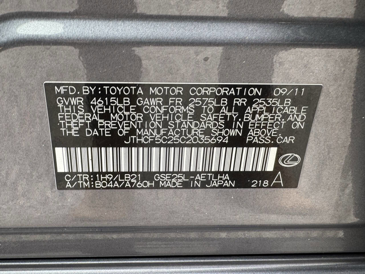 Used 2012 Lexus IS 250 Base AWD 4dr Sedan image 55