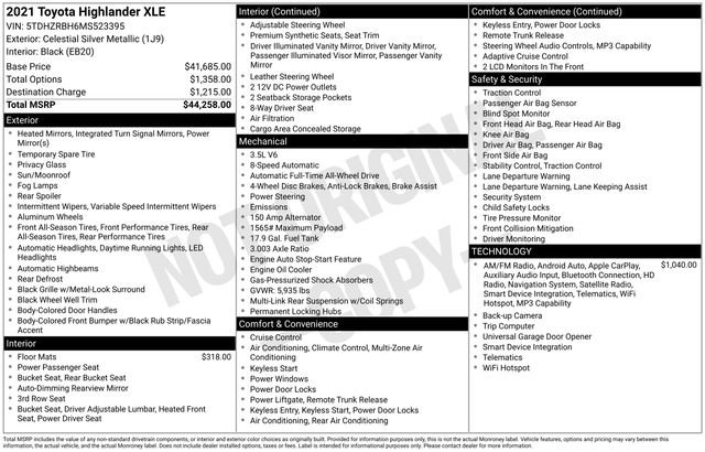 Used 2021 Toyota Highlander XLE image 16