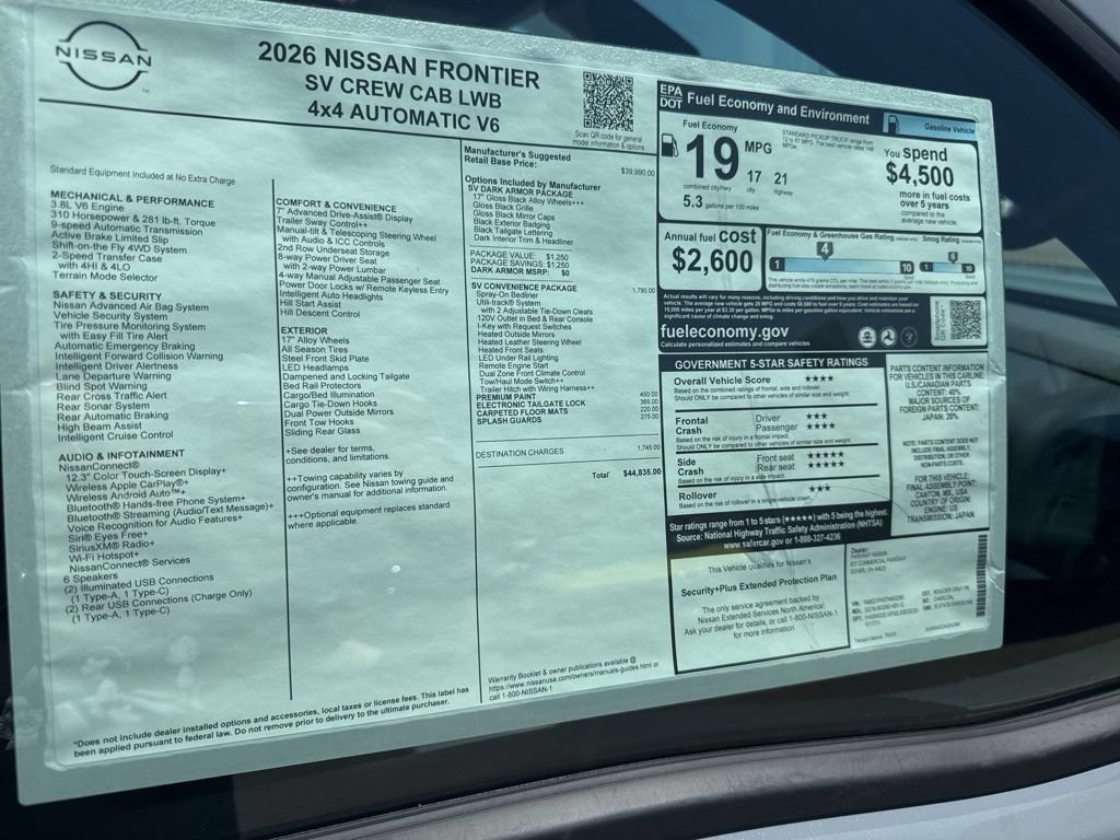 New 2026 Nissan Frontier SV AWD/4WD image 30