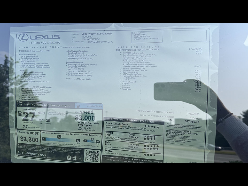 New 2026 Lexus TX 500h AWD w/ Technology Package image 6