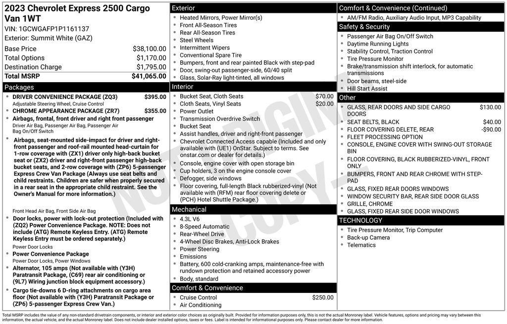 Used 2023 Chevrolet Express 2500 w/ Driver Convenience Package RWD image 13