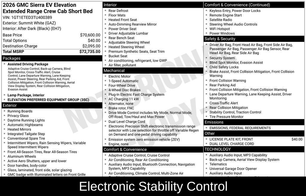 New 2026 GMC Sierra EV Elevation image 8