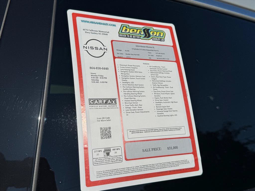 Certified 2024 Nissan Murano SL FWD image 29