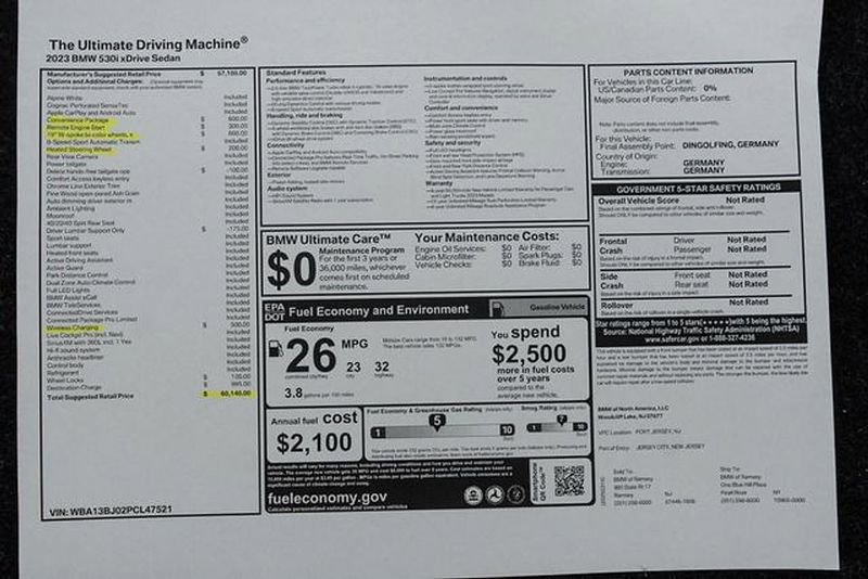 Used 2023 BMW 530i xDrive w/ Convenience Package image 52