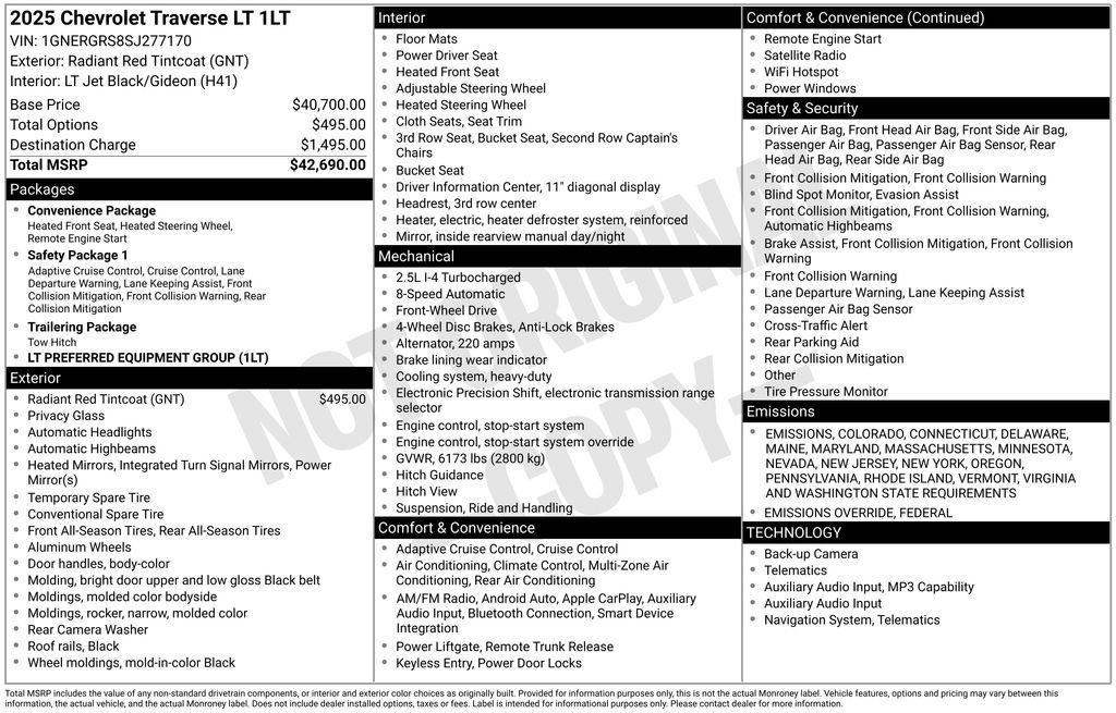 New 2025 Chevrolet Traverse LT image 3