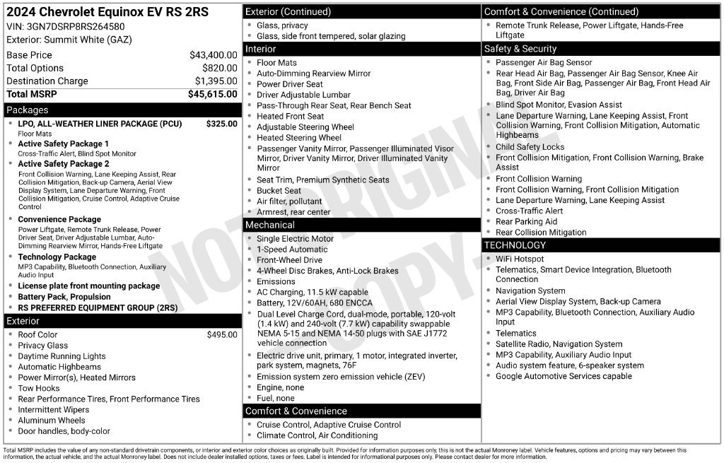 Certified 2024 Chevrolet Equinox EV RS FWD image 11