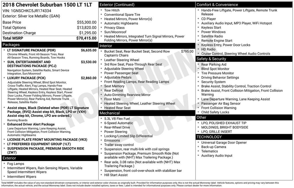 Used 2018 Chevrolet Suburban LT w/ LT Signature Package image 34