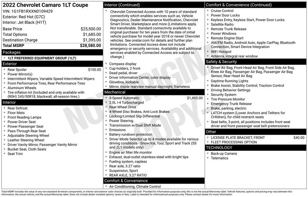 Used 2022 Chevrolet Camaro LT image 25