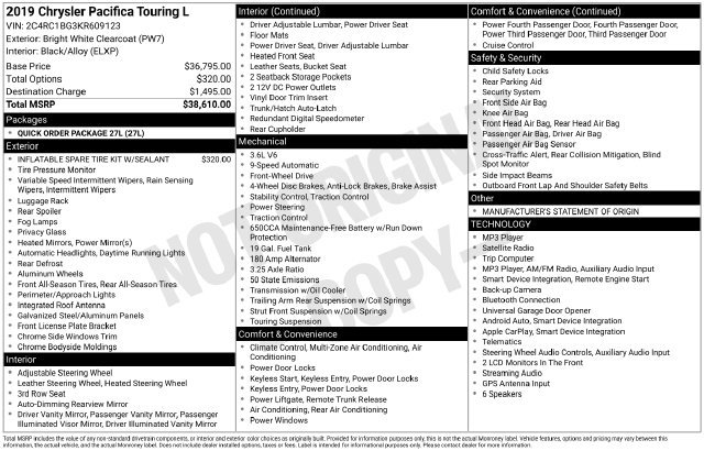 Used 2019 Chrysler Pacifica Touring-L FWD image 4