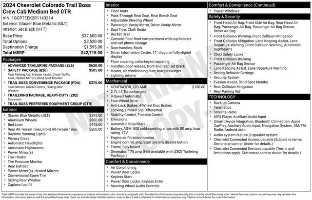 Used 2024 Chevrolet Colorado Trail Boss w/ Advanced Trailering Package AWD/4WD image 17