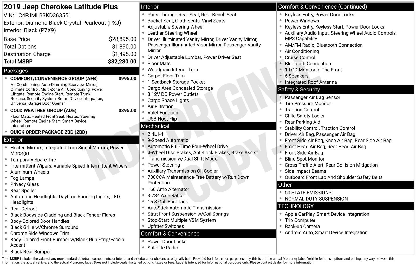 Used 2019 Jeep Cherokee Latitude Plus w/ Comfort/Convenience Group image 66