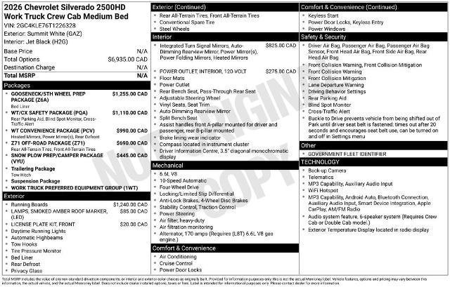 New 2026 Chevrolet Silverado 2500 W/T AWD/4WD image 26