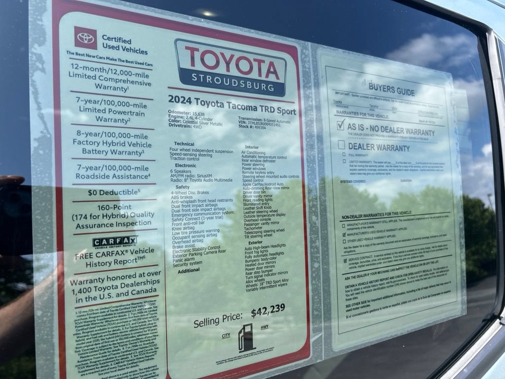 Certified 2024 Toyota Tacoma TRD Sport AWD/4WD image 28