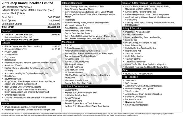 Used 2021 Jeep Grand Cherokee Limited w/ Trailer Tow Group IV AWD/4WD image 3