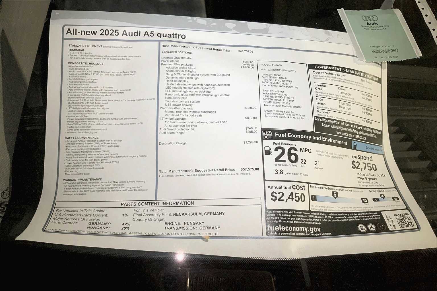 New 2025 Audi A5 2.0T Premium Plus w/ Premium Plus image 19