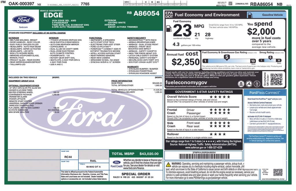 Used 2024 Ford Edge SEL w/ Convenience Package AWD/4WD image 4