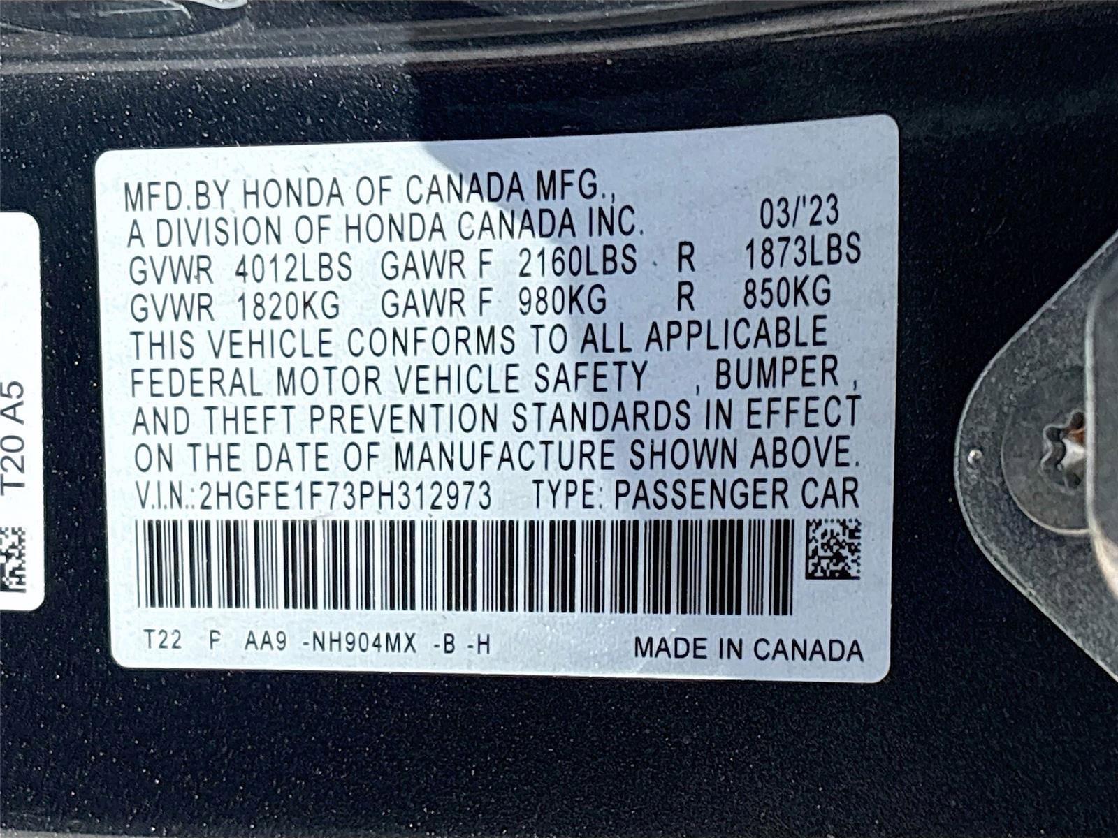 Certified 2023 Honda Civic EX image 34