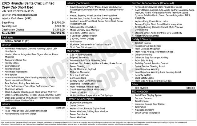 Used 2025 Hyundai Santa Cruz Limited image 36
