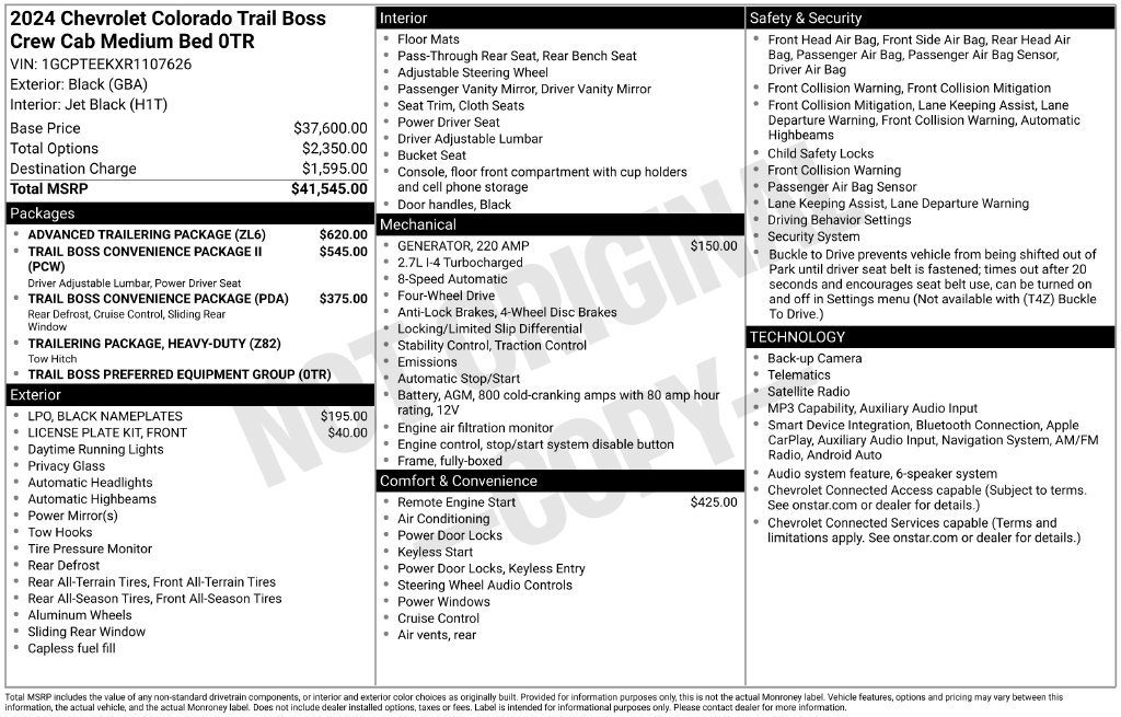 Used 2024 Chevrolet Colorado Trail Boss w/ Advanced Trailering Package AWD/4WD image 57