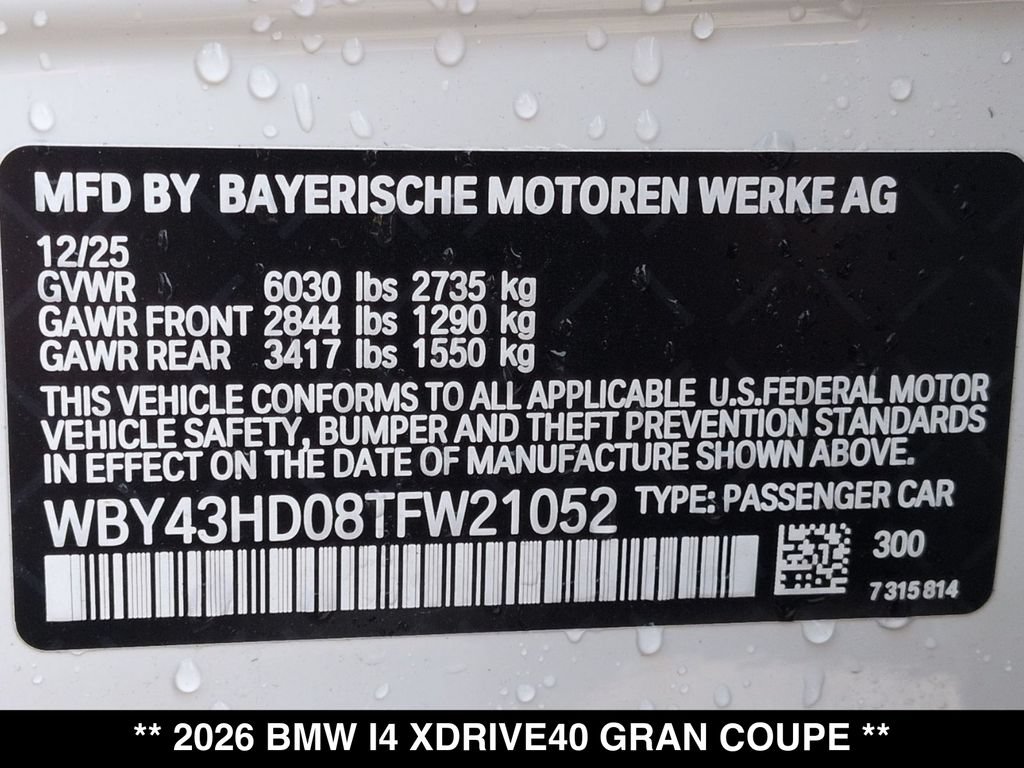 New 2026 BMW i4 xDrive40i w/ Premium Package AWD/4WD image 21