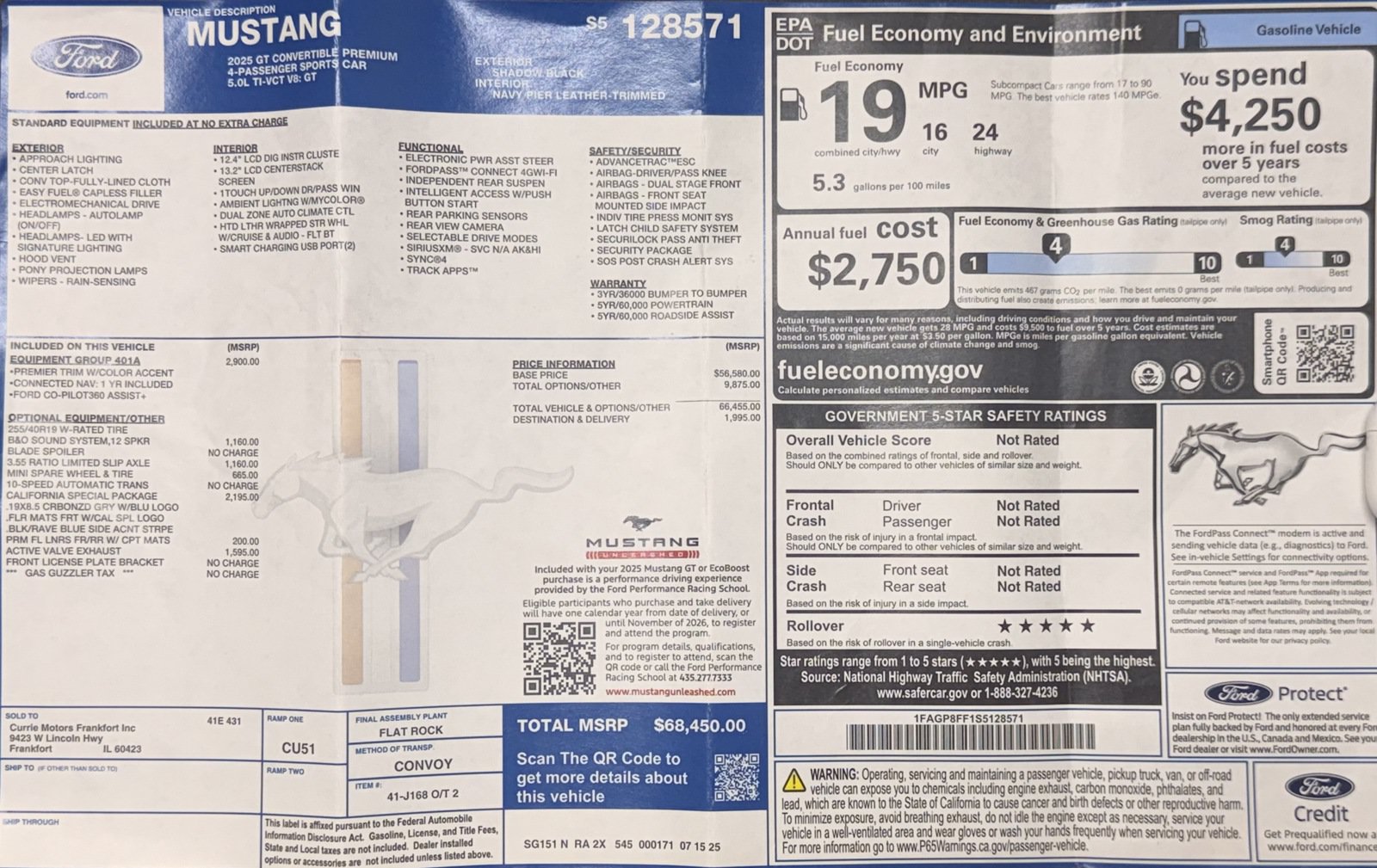Used 2025 Ford Mustang GT Premium RWD image 43