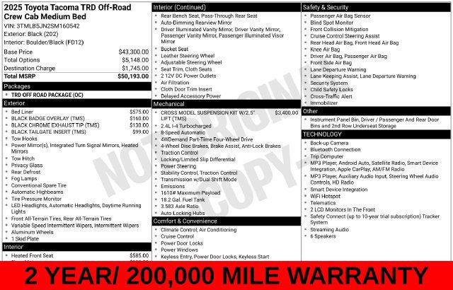 Used 2025 Toyota Tacoma TRD Off-Road AWD/4WD image 9