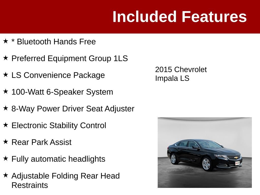 Used 2015 Chevrolet Impala LS w/ LS Convenience Package FWD image 3