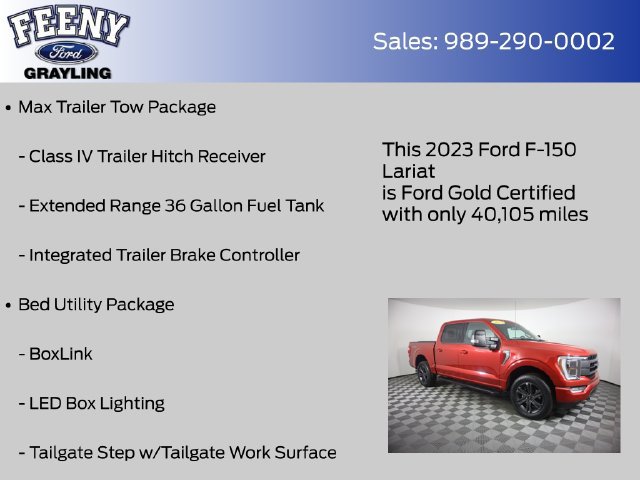 Certified 2023 Ford F150 Lariat w/ Equipment Group 502A High AWD/4WD image 20