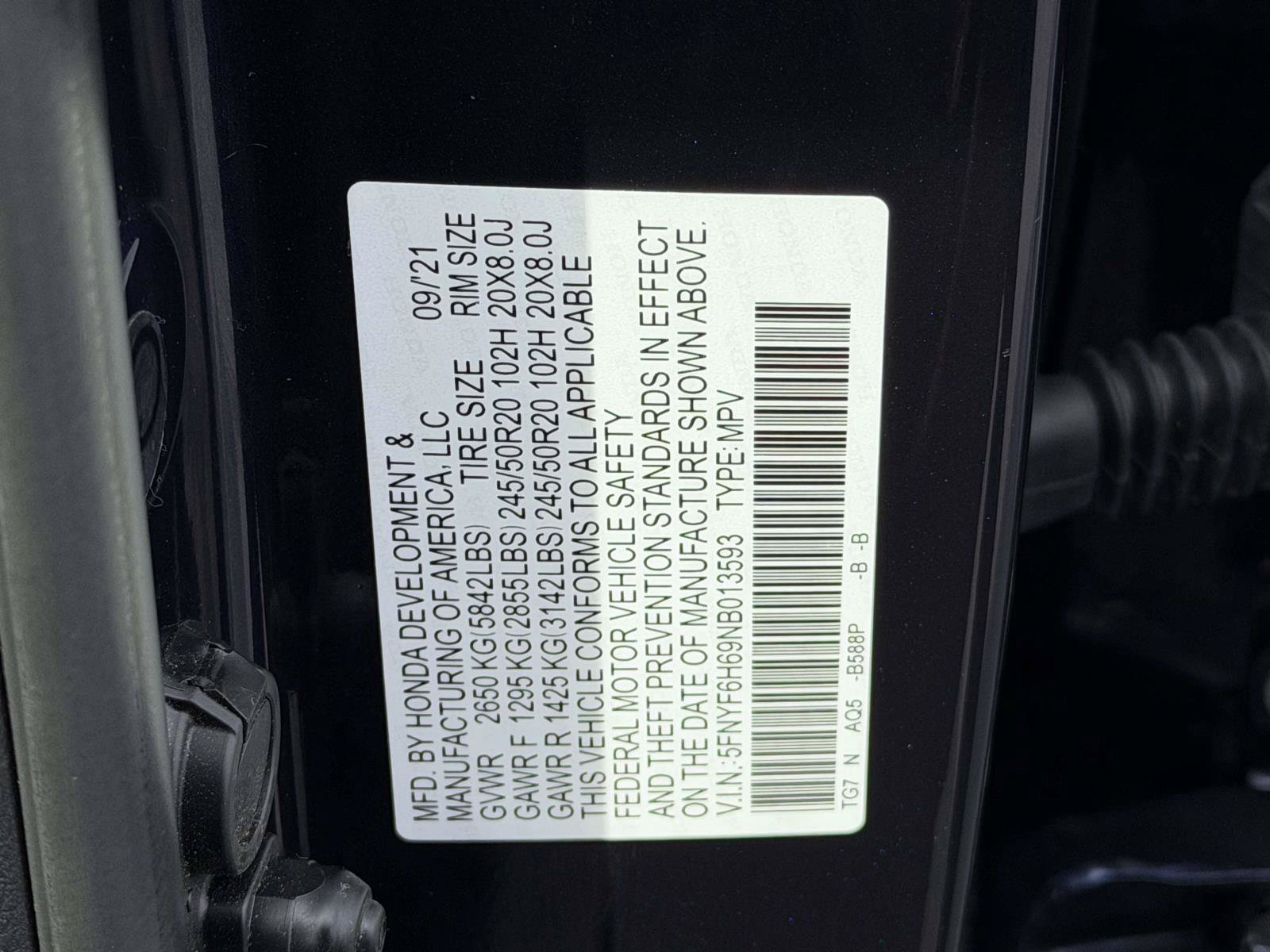 Certified 2022 Honda Pilot Touring image 21