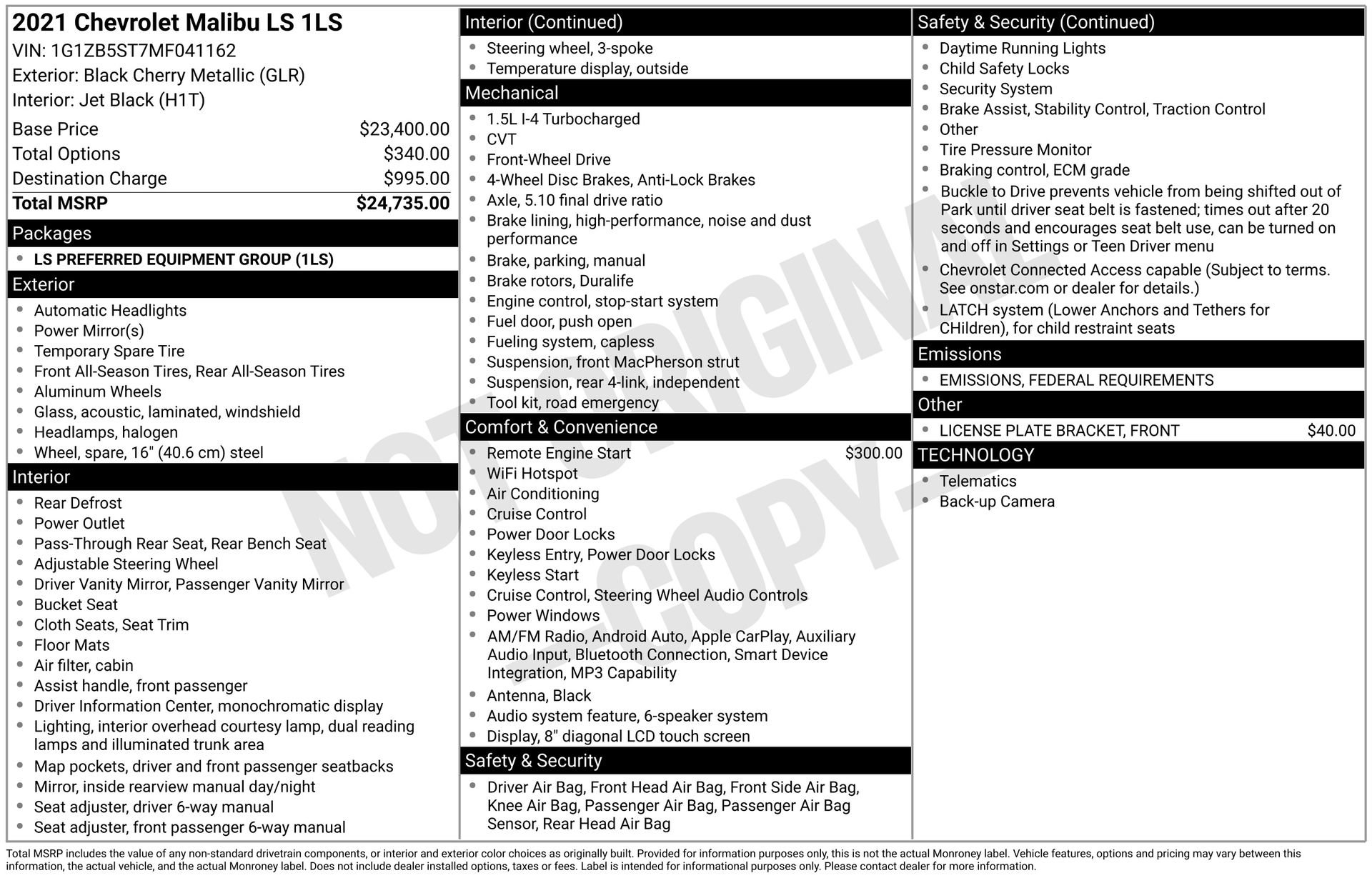 Used 2021 Chevrolet Malibu LS image 4