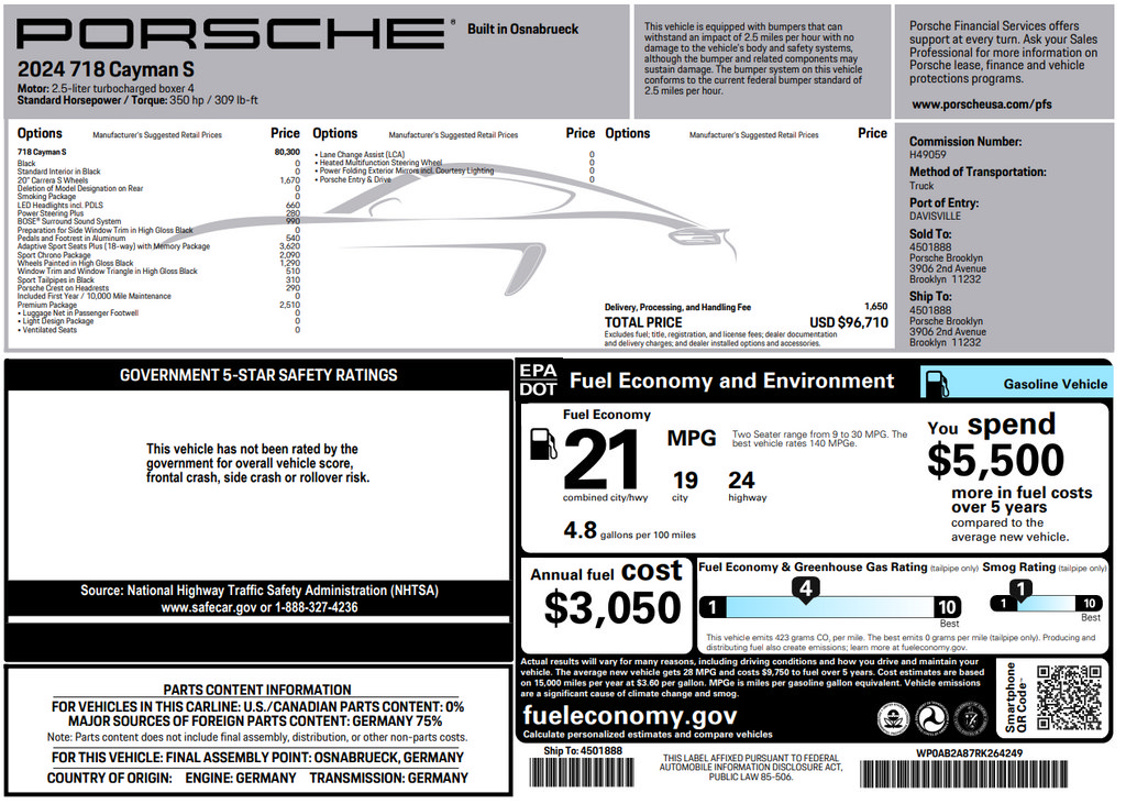 Certified 2024 Porsche 718 Cayman S RWD image 43