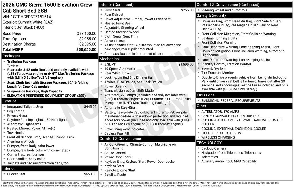 New 2026 GMC Sierra 1500 Elevation image 6