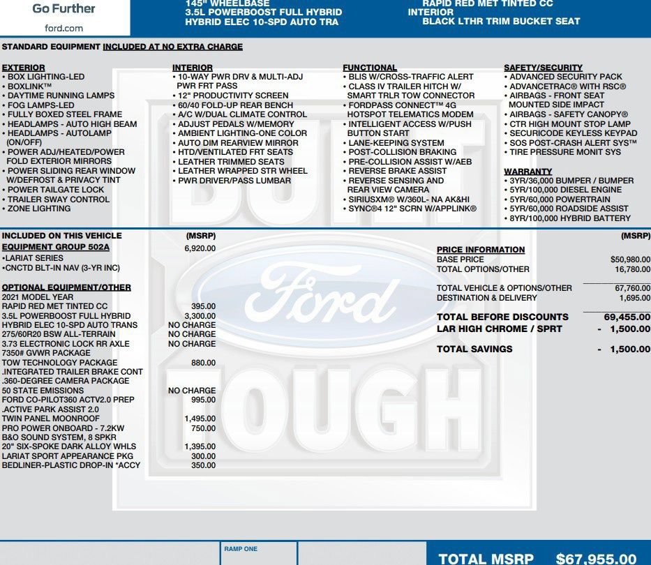 Used 2021 Ford F150 Lariat w/ Equipment Group 502A High AWD/4WD image 2