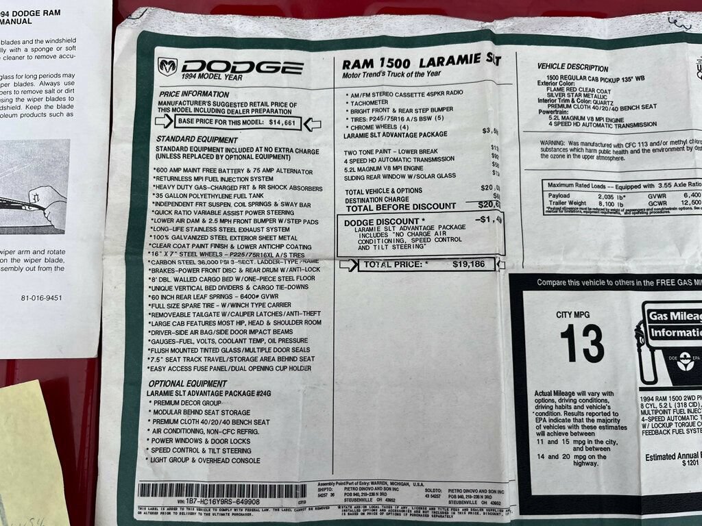 Used 1994 Dodge Ram 1500 Truck 2WD Regular Cab image 83