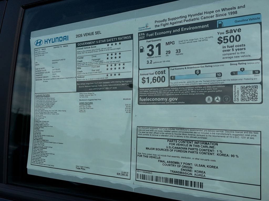 New 2026 Hyundai Venue SEL FWD image 28