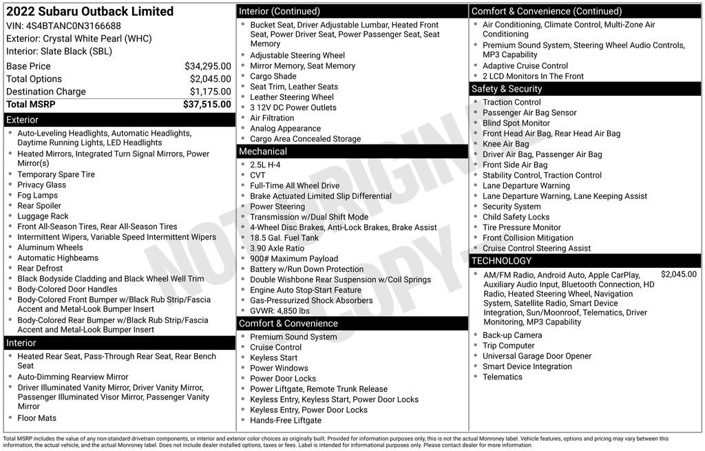 Used 2022 Subaru Outback Limited image 9