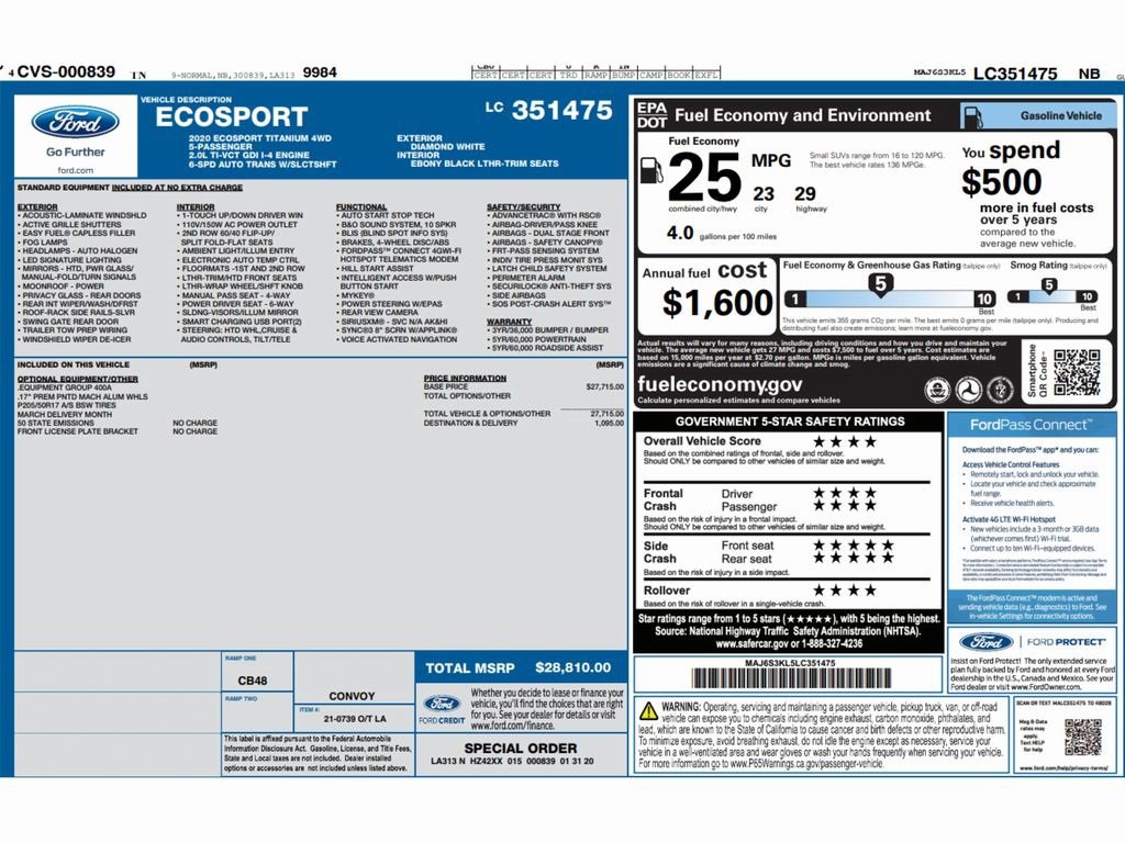 Used 2020 Ford EcoSport Titanium image 2