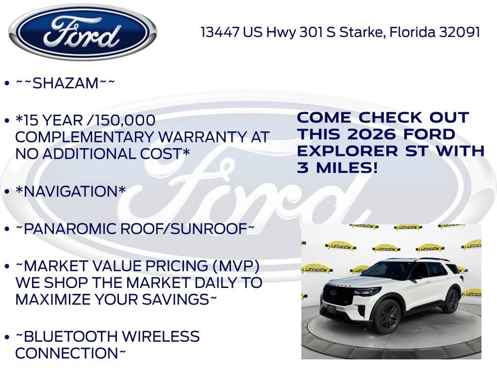 New 2026 Ford Explorer ST w/ Sun And Sound Package RWD image 5