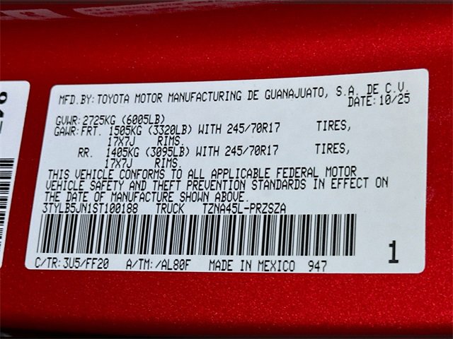 New 2025 Toyota Tacoma SR5 image 17