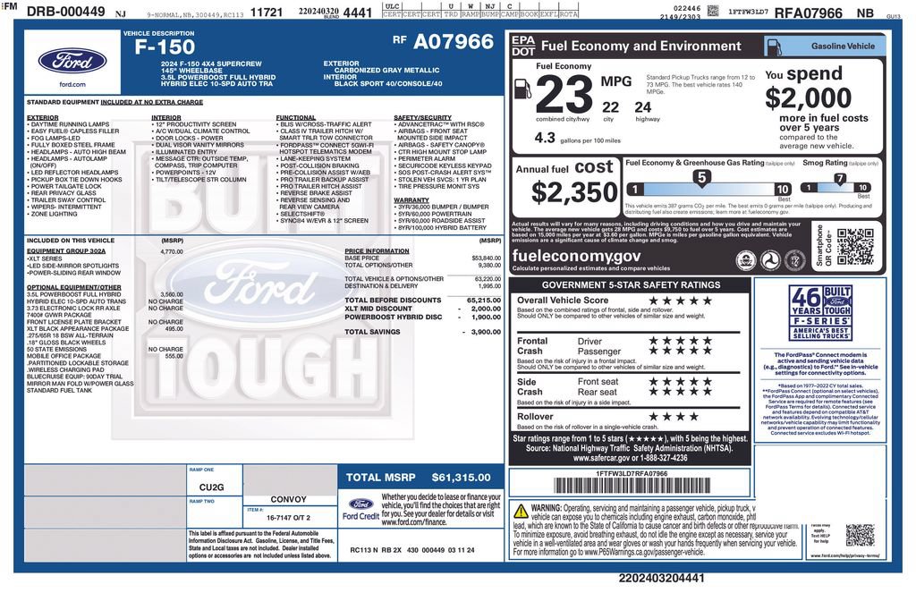 Used 2024 Ford F150 XLT w/ Equipment Group 302A MID AWD/4WD image 6