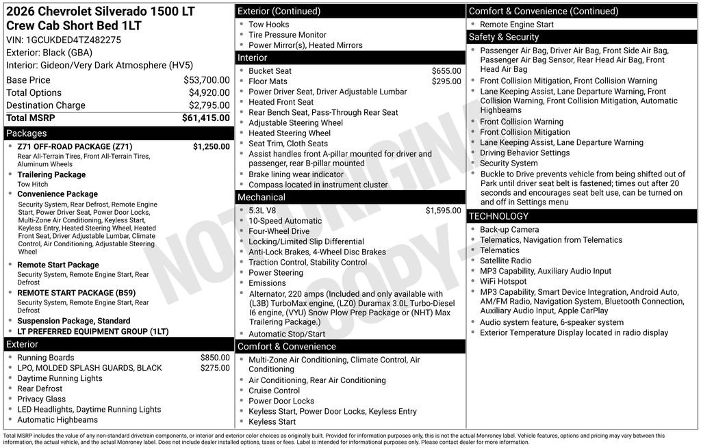 New 2026 Chevrolet Silverado 1500 LT w/ Z71 Off-Road Package AWD/4WD image 33
