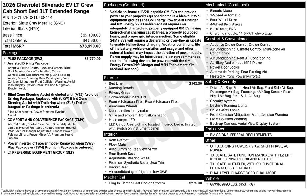 New 2026 Chevrolet Silverado EV LT w/ Plus Package image 5