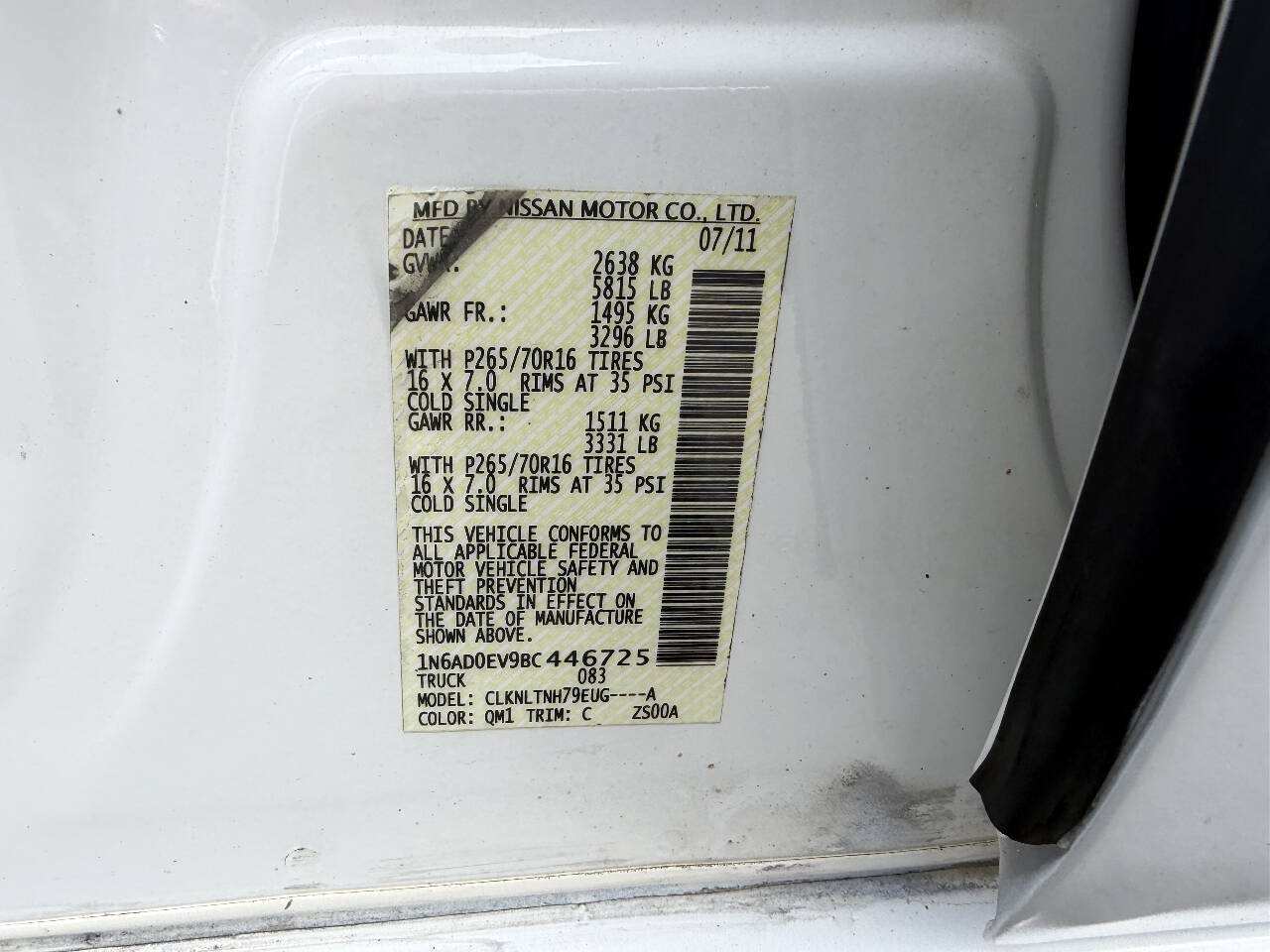 Used 2011 Nissan Frontier SV AWD/4WD image 8