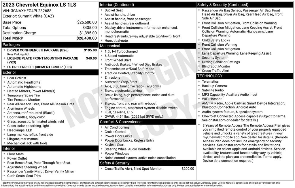 Used 2023 Chevrolet Equinox LS w/ Driver Confidence II Package FWD image 16