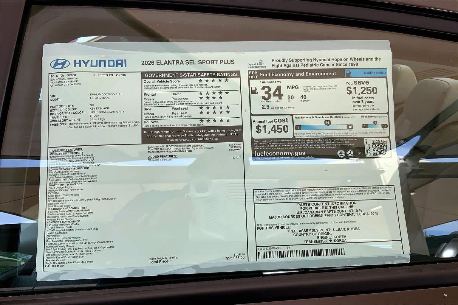 New 2026 Hyundai Elantra SEL Sport FWD image 18