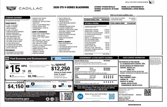 Used 2026 Cadillac CT5 V Blackwing w/ Carbon Fiber 2 Package image 25