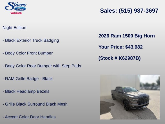 Used 2026 RAM 1500 Big Horn w/ Night Edition AWD/4WD image 40