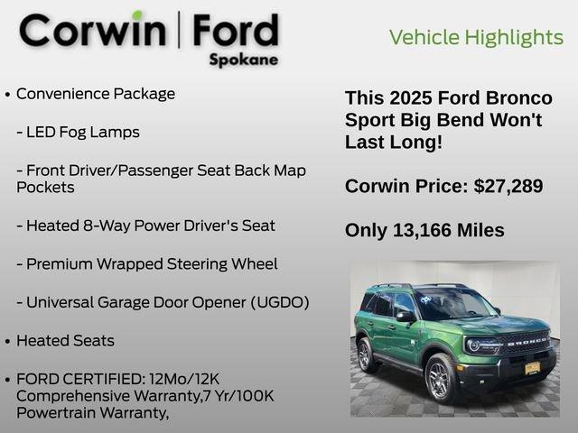 Used 2025 Ford Bronco Sport Big Bend w/ Convenience Package image 7